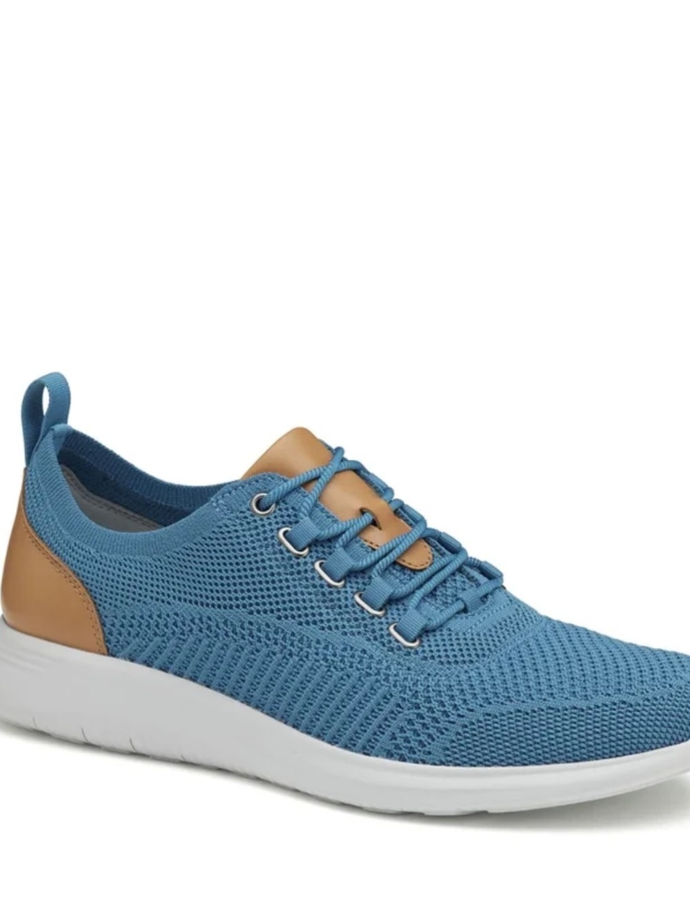 Johnston & Murphy Men's Amherst Knit U-Throat casual sneakers size 9.5 teal blue